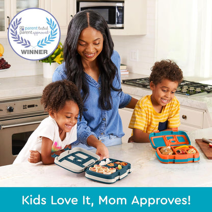 Bentgo Kids Prints Leak-Proof, 5-Compartment Bento-Style Kids Lunch Box - Ideal Portion Sizes for Ages 3-7, Durable, Drop-Proof, Dishwasher Safe, & Made with BPA-Free Materials (Green Rainbow)