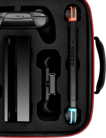 COOWPS Case for Nintendo Switch 2, Hard Shell Full Protection All-in-One Travel Case with 4pcs Thumb Grip Caps & 20 Game Card, Slots Soft Lining Carrying Case for Switch 2 Accessories Pro Controllers