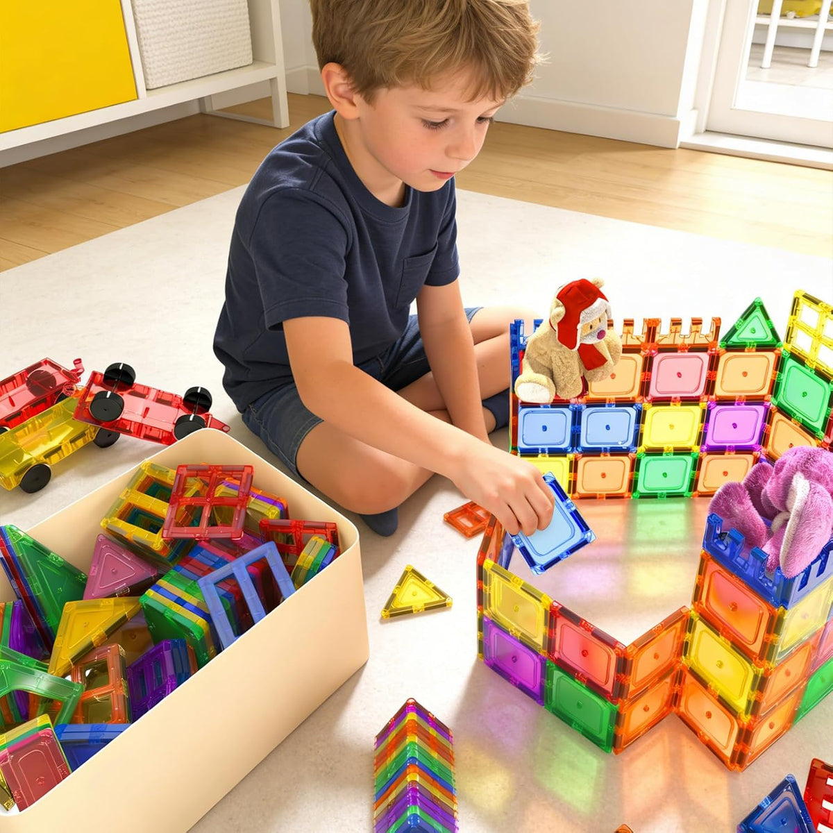 Magnetic Tiles Kids Toys STEM Magnetic Blocks Building Magnet Toy 40PCS