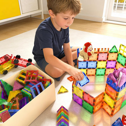 Magnetic Tiles Kids Toys STEM Magnetic Blocks Building Magnet Toy 40PCS