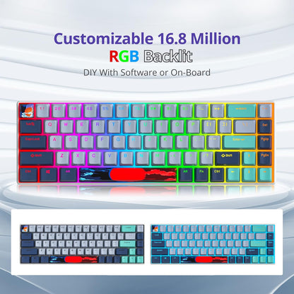 Owpkeenthy Full Size Green Mechanical Gaming Keyboard with Number Pad, Wired 100% Office NKRO Keyboard RGB Backlit 104 Keys with Red Switch for PC Gamer (104 Matcha)