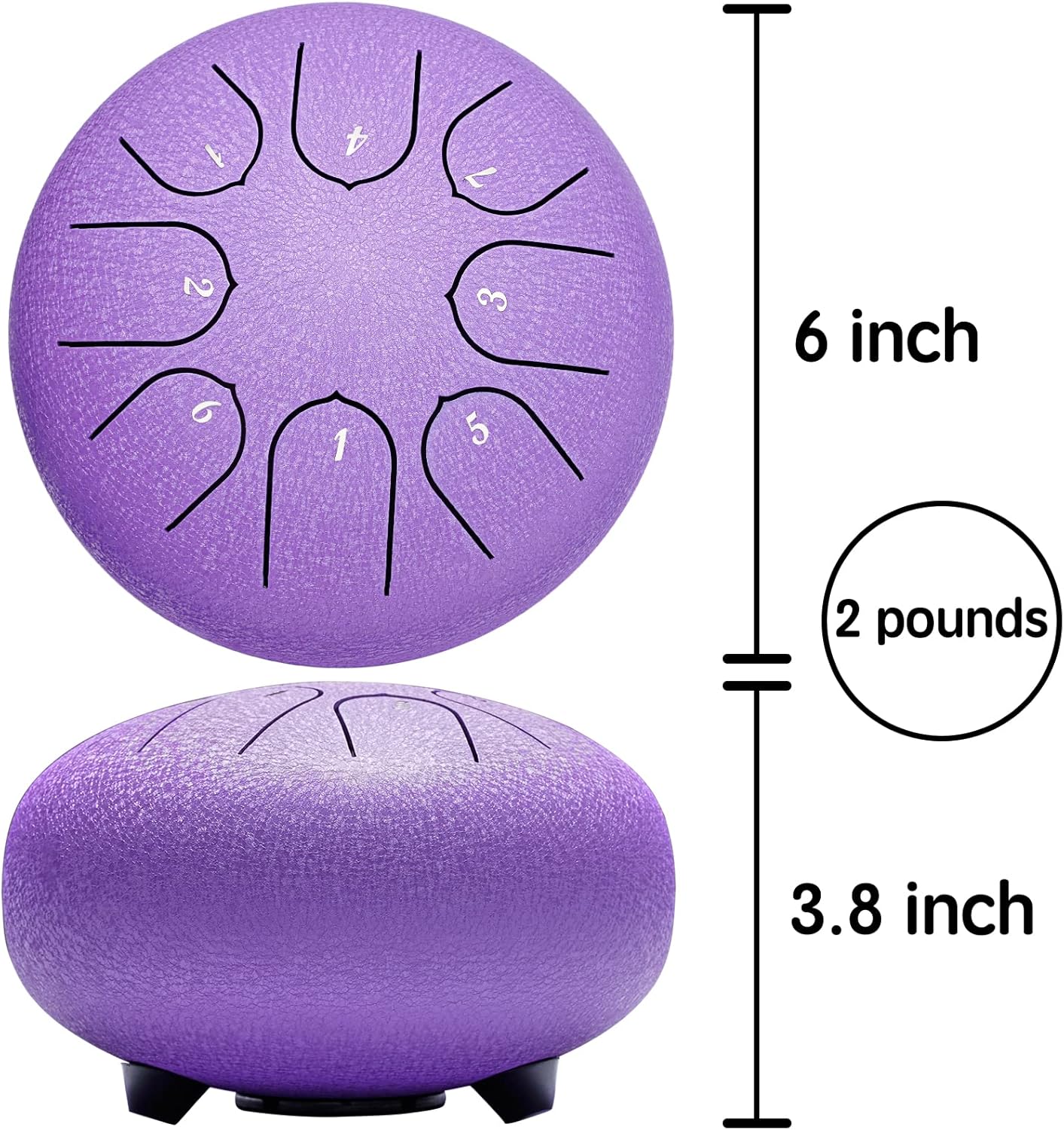 Lronbird Steel Tongue Drum Percussion, 6 Inch 8 Notes Musical Instruments, Music Gifts for Family Friends (Malachite)