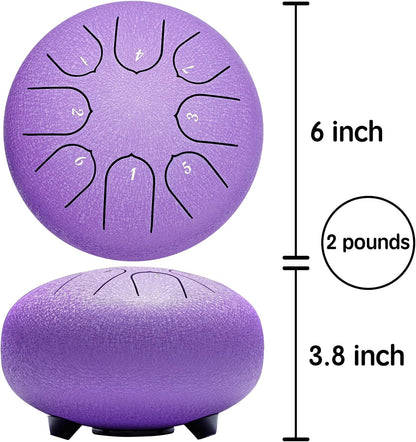 Lronbird Steel Tongue Drum Percussion, 6 Inch 8 Notes Musical Instruments, Music Gifts for Family Friends (Malachite)