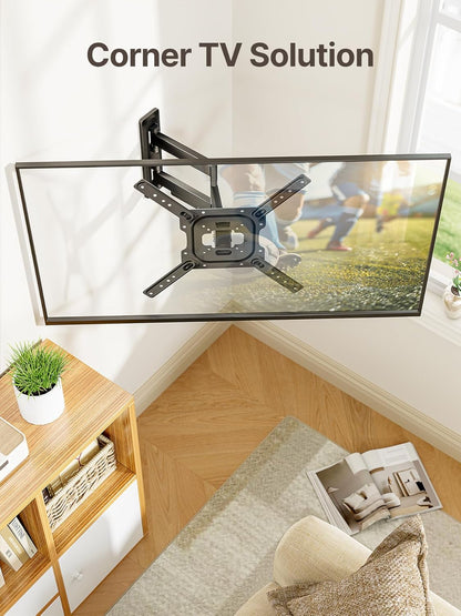 monTEK Full Motion TV Mount for Most 23-65 Inch Flat Curved TVs & Monitors, Swivel Articulating Tilt TV Wall Mount, Wall Mount TV Bracket Perfect Center Design Max VESA 400x400mm, up to 77lbs - PuriLite