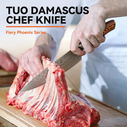 TUO Boning Knife - Razor Sharp Fillet Knife - High Carbon German Stainless Steel Kitchen Cutlery - Pakkawood Handle - Luxurious Gift Box Included - 7 inch - Fiery Phoenix Series
