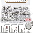 Besitu 280Pcs Metric Flange Bolt Assortment, M6x1.0, M8x1.25, M10x1.5 (12mm to 30mm) Assorted Hex Bolts and Nuts Washers Kit for Automotive, 10.9 Black Zinc Galvanized