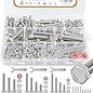 Besitu 280Pcs Metric Flange Bolt Assortment, M6x1.0, M8x1.25, M10x1.5 (12mm to 30mm) Assorted Hex Bolts and Nuts Washers Kit for Automotive, 10.9 Black Zinc Galvanized