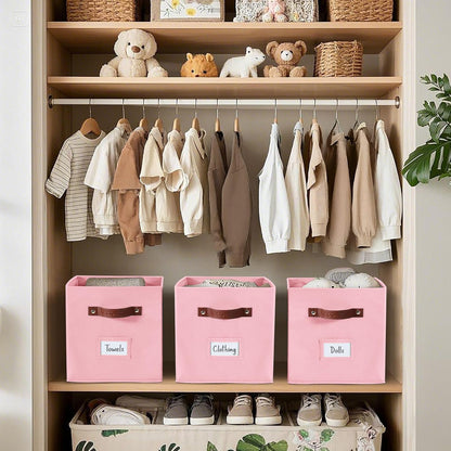 DECOMOMO Cube Storage Bin, Storage Cubes with Labels, Baskets for Shelves Kallax Linen Closet Organizers (Cube 10.5x11"/ 6pcs, Black)
