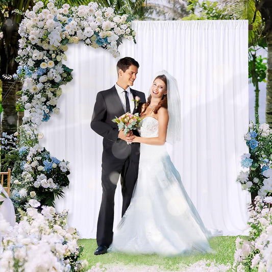 10.6x10Ft White Backdrop Curtain Parties Photo Curtains Backdrop Drapes Fabric for Wedding Birthday Baby Shower Decorations