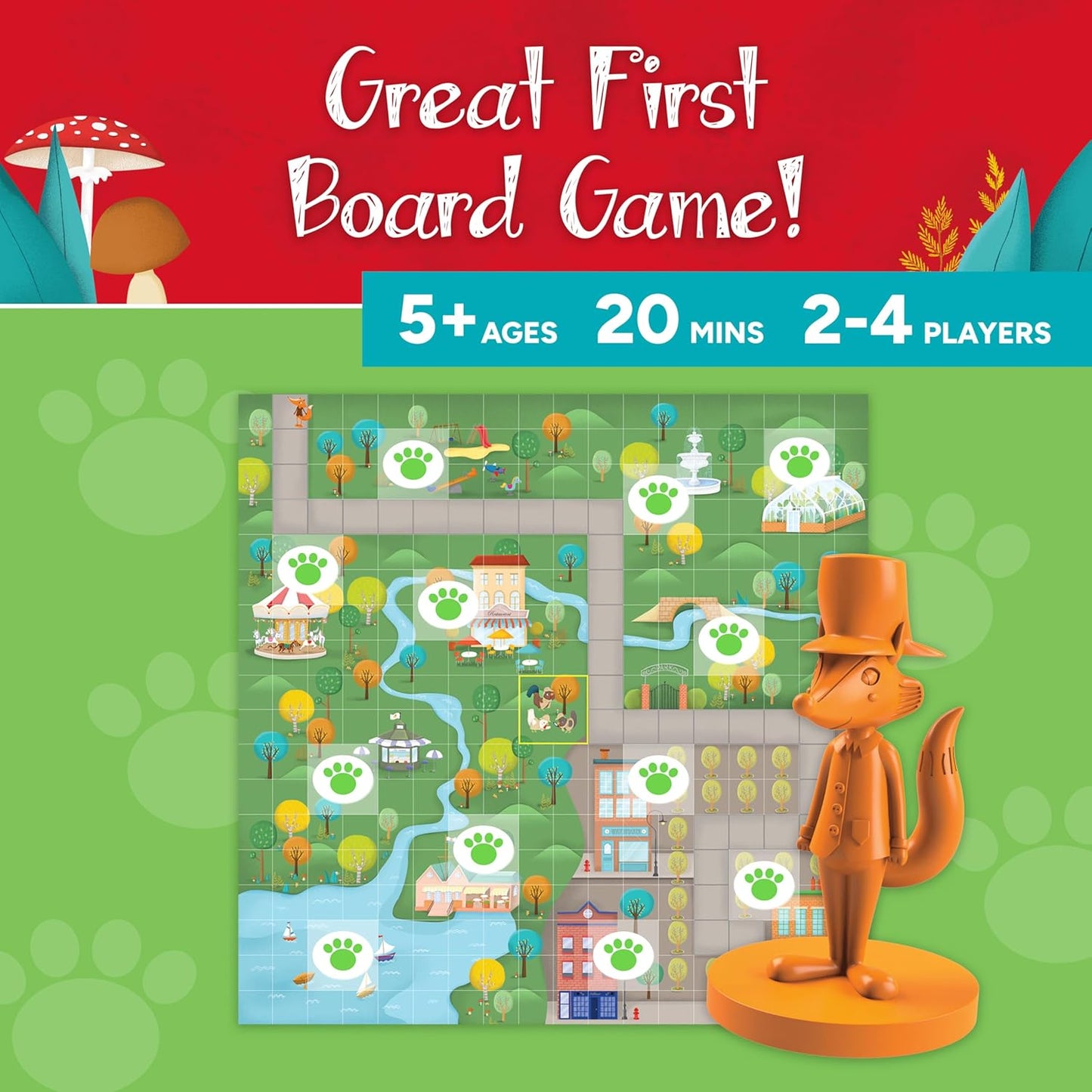 Gamewright Outfoxed! A Cooperative Whodunit Board Game for Kids 5+