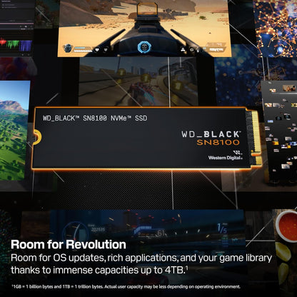 WD_BLACK 2TB SN8100 NVMe Internal Gaming SSD Solid State Drive - Gen 5 PCIe 5.0x4, M.2 2280, Up to 14,900 MB/s - WDS200T1X0M