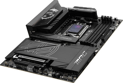 MSI MPG X870E Carbon WiFi Gaming Motherboard (AMD Ryzen 9000/8000/7000 Series Processors, AM5, DDR5, PCIe 5.0, SATA 6Gb/s, M.2, USB 3.2 Gen 2, Wi-Fi 6E, Bluetooth 5.3, LAN 2.5Gbps, HDMI/DP, ATX)
