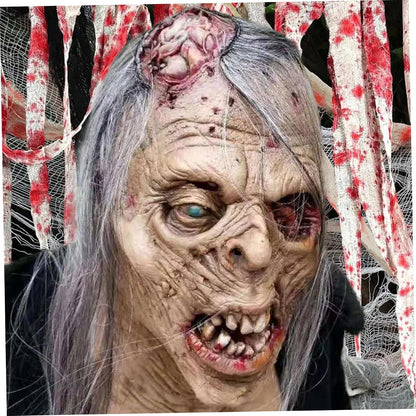 Halloween Scary Zombie Mask, Realistic Old Man Mask, Full Head Latex Zombie, Halloween Props for Masquerade, Costume Parties
