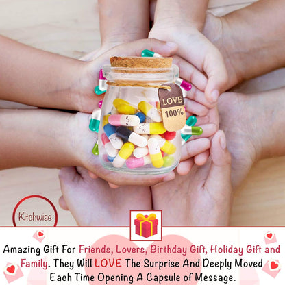 90pcs+ Message In a Bottle DIY Gift Extra Capsules and Notes (Mixed Colors)