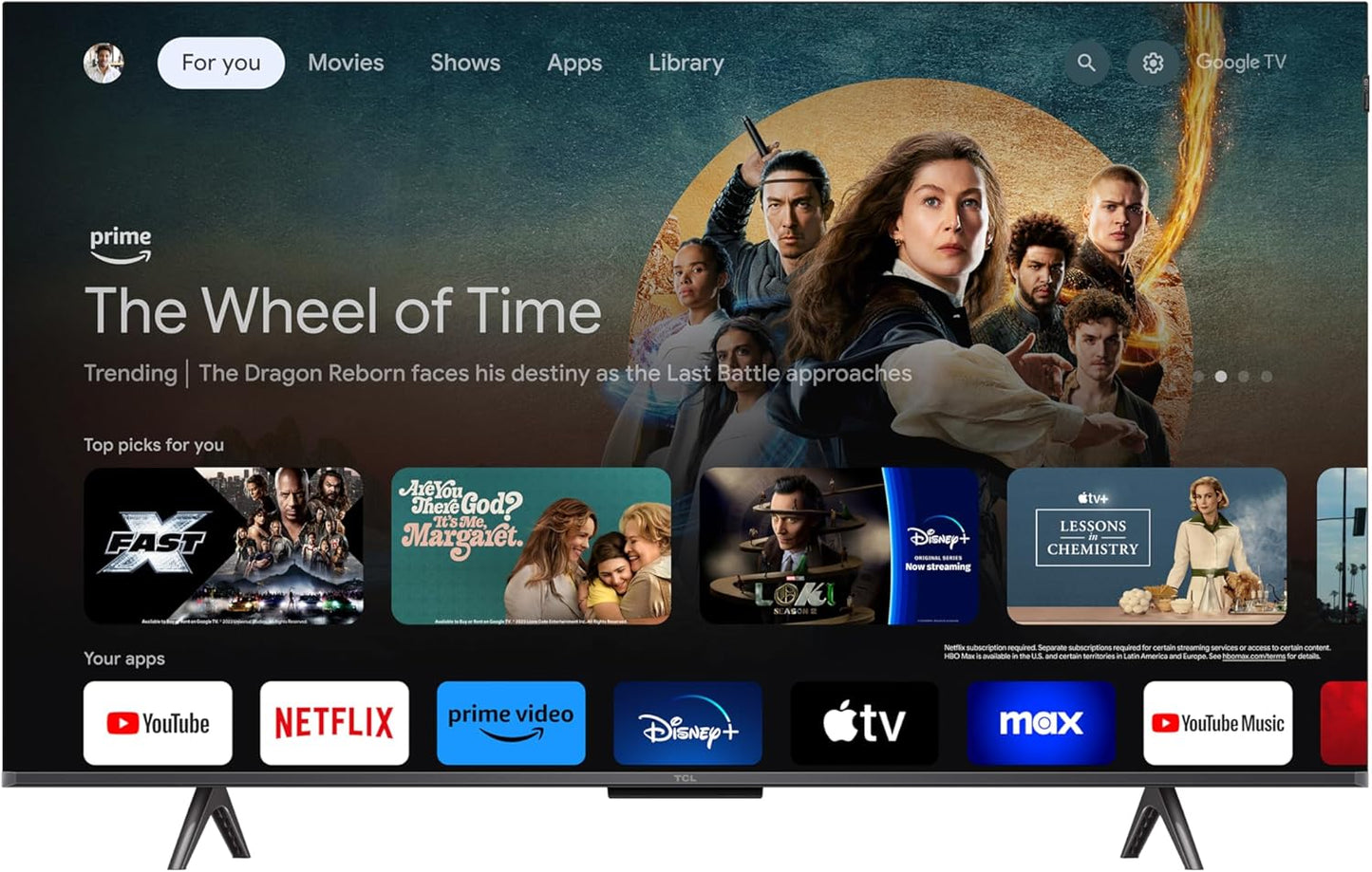 TCL 50-Inch Q65 QLED 4K UHD Smart TV with Google TV (50Q651G-CA, 2024 Model) Dolby Vision, Dolby Atmos, HDR Pro+, Voice Remote, Works with Alexa, Streaming Television