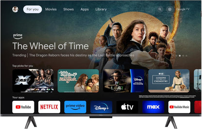 TCL 50-Inch Q65 QLED 4K UHD Smart TV with Google TV (50Q651G-CA, 2024 Model) Dolby Vision, Dolby Atmos, HDR Pro+, Voice Remote, Works with Alexa, Streaming Television