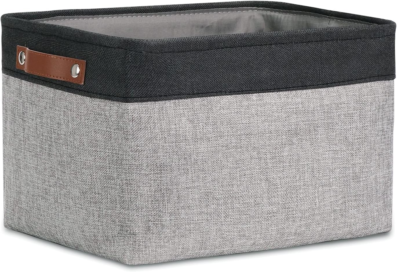 DULLEMELO Storage Baskets for Shelves, Fabric Collapsible Rectangular Storage Bins for Shelves, Closets, Nursery, Home, Office, Empty Gift Baskets (White&Teal)