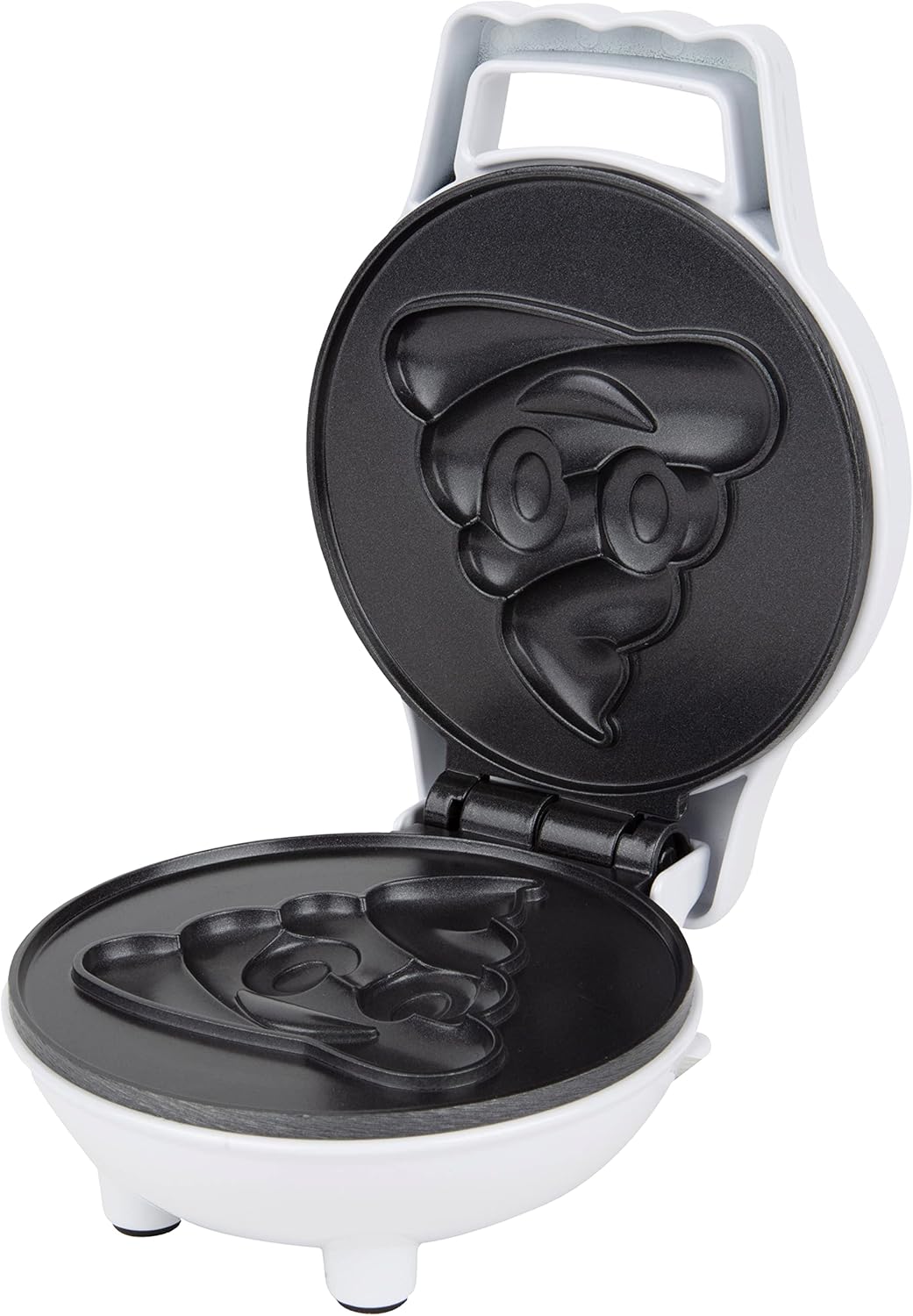 Emoji Poop Mini Waffle Maker- Breakfast Fun for Kids w Cute Smiley Face Design, 4" Waffler Iron Makes Poo Shaped Pan Cakes or Waffles, Electric Nonstick Appliance w Recipes, Funny Gag Gift for Him Her