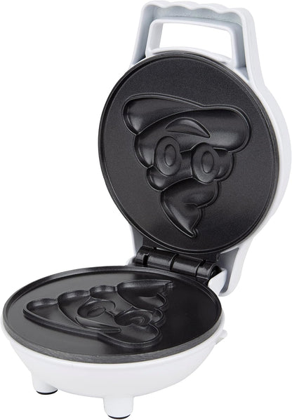 Emoji Poop Mini Waffle Maker- Breakfast Fun for Kids w Cute Smiley Face Design, 4" Waffler Iron Makes Poo Shaped Pan Cakes or Waffles, Electric Nonstick Appliance w Recipes, Funny Gag Gift for Him Her