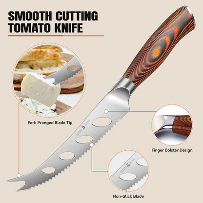 TUO Boning Knife - Razor Sharp Fillet Knife - High Carbon German Stainless Steel Kitchen Cutlery - Pakkawood Handle - Luxurious Gift Box Included - 7 inch - Fiery Phoenix Series