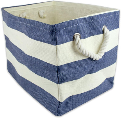 DII Storage Basket or Bin, Collapsible & Convenient Storage Solution for Office, Bedroom, Closet, Toys, Laundry (Large) - Pink Rugby Stripe