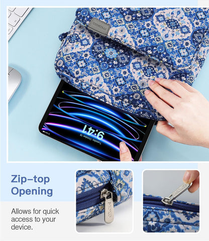 MoKo 13.3-14 Inch Laptop Sleeve Bag Fits MacBook Pro M3/M2 14" 2023, MacBook Pro 13" M2, New MacBook Air 13.6" M3/M2 2024/2022,Tab S8 Ultra 14.6",Handle Carrying Case with Shoulder Strap, Black & Gray - PuriLite