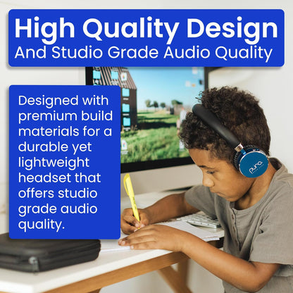 Puro Sound Labs BT2200 Plus Volume Limited Kids’ Bluetooth Headphones (Blue)