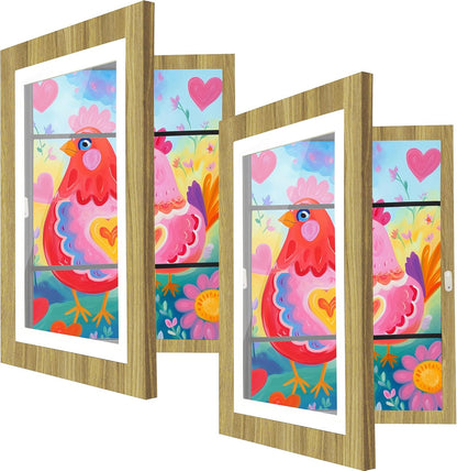 [2-Pack] Kids Artwork Frames Changeable, 8.5 x 11-IN Frames for Kids Artwork, Front Opening Picture Frames, Home Decor, Up to 150 Pcs of Child Art Frame, Craft Storage, Hanging Wall Décor
