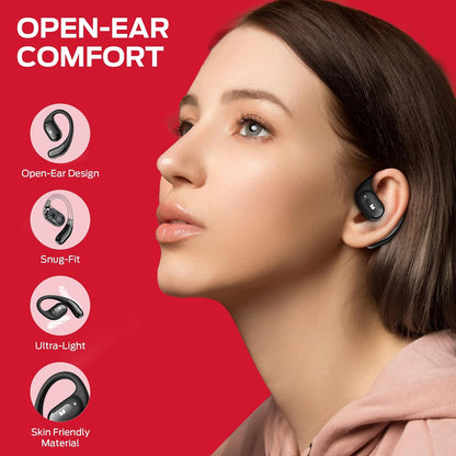 Monster Open Ear AC317 Headphones, Bluetooth 5.4 Wireless Headphones with Stereo Sound, Crystal Clear Calls, 24H Playback, Type-C Charging, Touch Control, Sweat Resistant Open Ear Wireless Earbuds