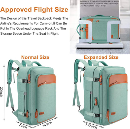 Lumesner Carry on Backpack, Extra Large 40L Flight Approved Travel Backpack for Men & Women