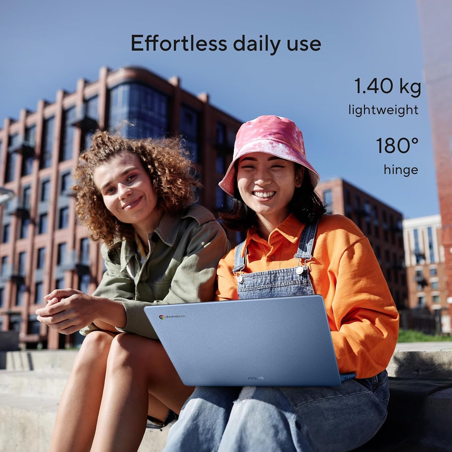 ASUS Chromebook CX14 Laptop, 14" Full HD NanoEdge Display, Intel Celeron N4500 Processor, 64GB eMMC, 4GB RAM, ChromeOS, Fabric Blue, CX1405CKA-AS01-CB