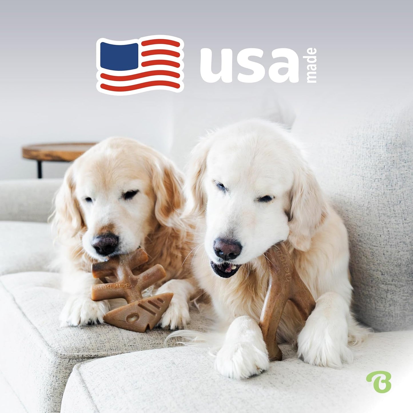 Benebone 4-Pack Durable Dog Chew Toys for Aggressive Chewers, Real Flavors, Made in USA, Medium