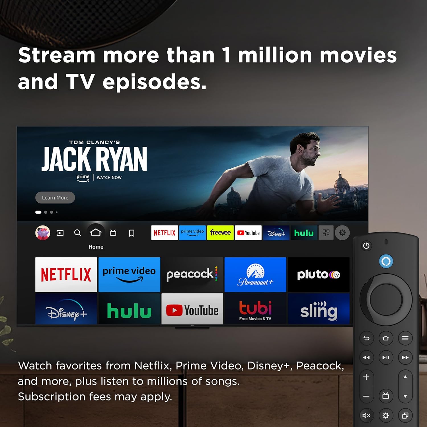 TCL 55-Inch Class S4 4K LED Smart TV with Fire TV (55S450F-CA), Dolby Vision HDR, Dolby Atmos, Alexa Built-in, Apple Airplay Compatibility, Streaming UHD Television, Black - PuriLite