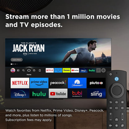 TCL 55-Inch Class S4 4K LED Smart TV with Fire TV (55S450F-CA), Dolby Vision HDR, Dolby Atmos, Alexa Built-in, Apple Airplay Compatibility, Streaming UHD Television, Black - PuriLite