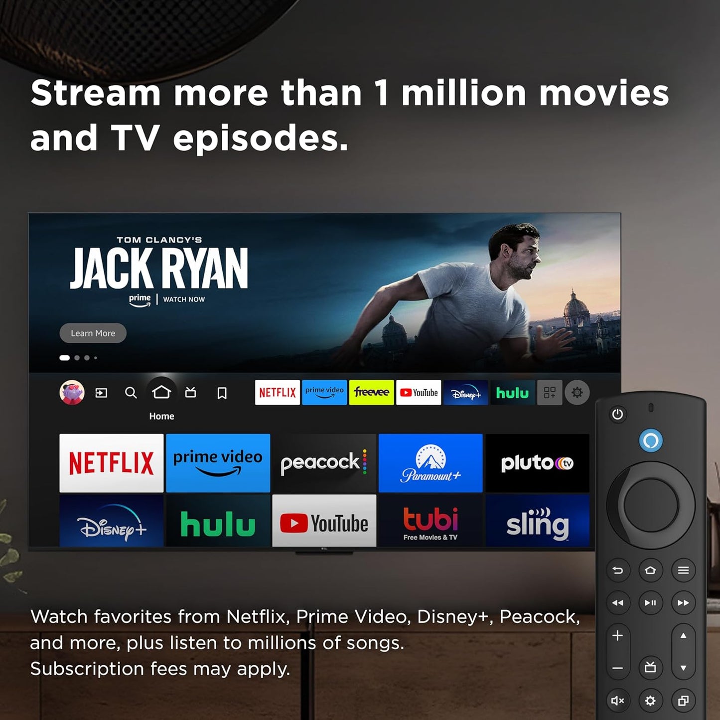 TCL 65-Inch Class S4 4K LED Smart TV with Fire TV (65S450F-CA), Dolby Vision HDR, Dolby Atmos, Alexa Built-in, Apple Airplay Compatibility, Streaming UHD Television, Black