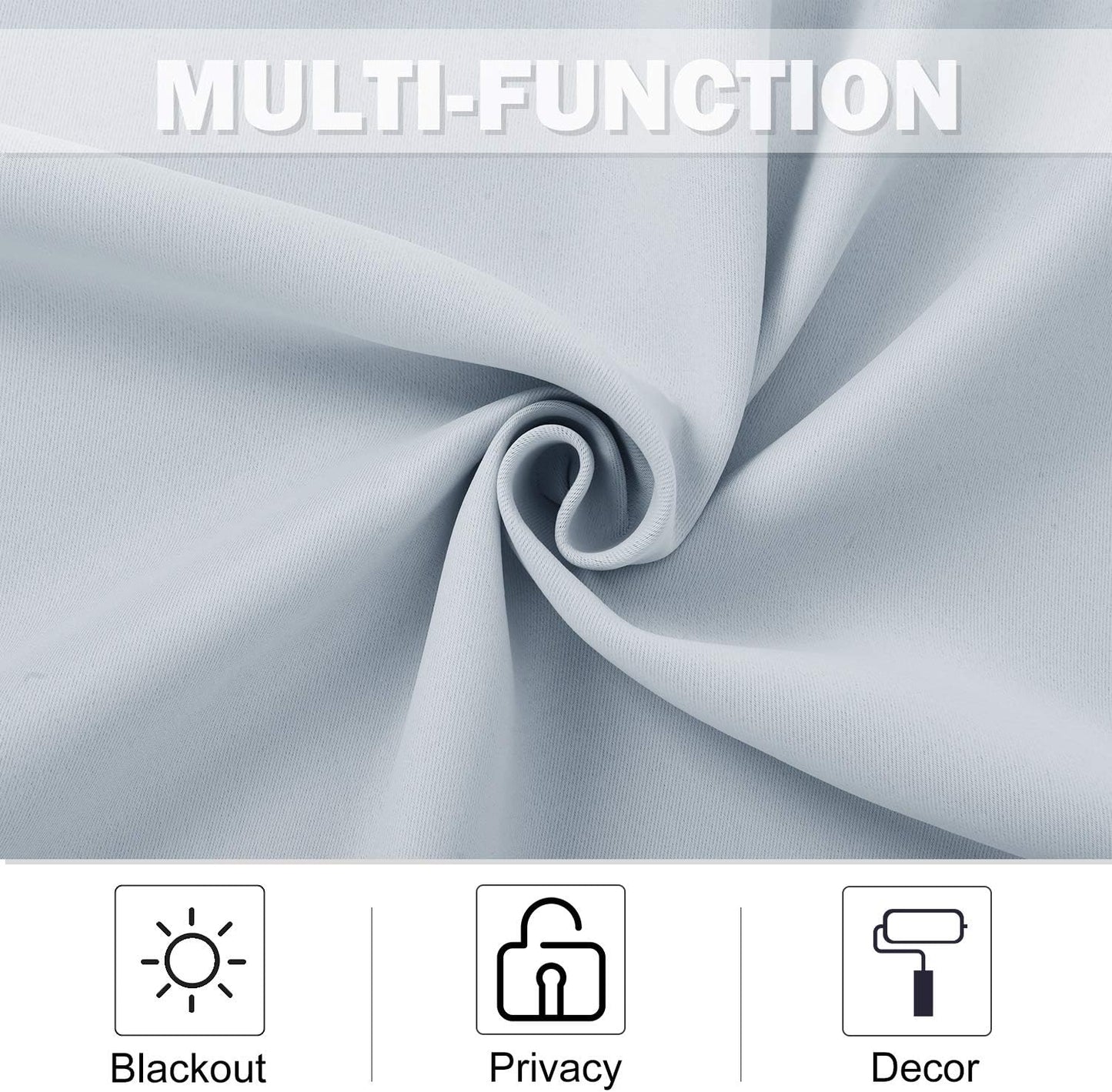 NICETOWN Blackout Curtains 2 Panels for Bedroom- Thermal Insulated Grommet Blackout Curtains 63 Inches Long for Living Room/Kitchen Rideaux occultants (2 Panels, W42 x L63 -Inch,Grey)