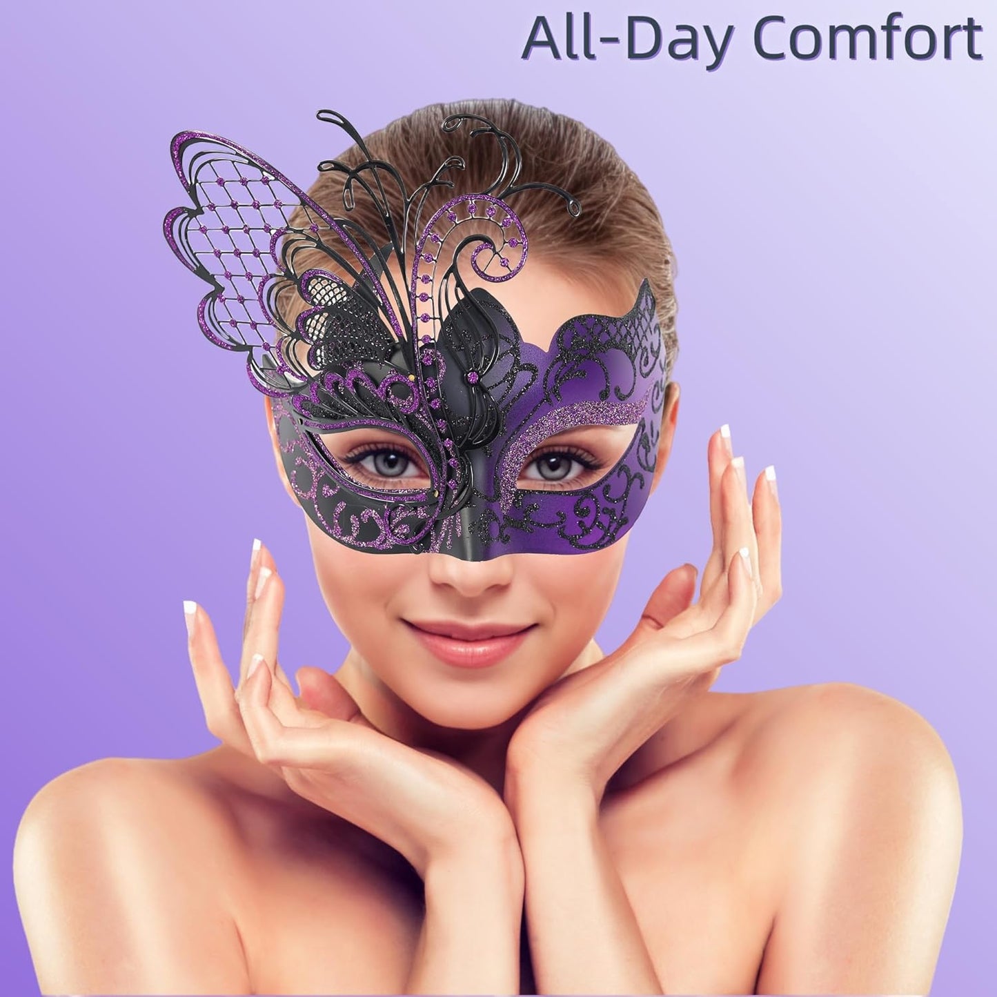 Ubauta Butterfly Masquerade Mask For Women: Mardi Gras Party Venetian Costume Ball