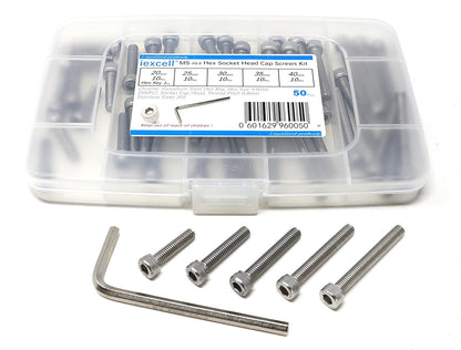 iexcell 25 Pcs M6 x 20mm Thread Pitch 1 mm Stainless Steel 304 Hex Socket Head Cap Screws Bolts Kit