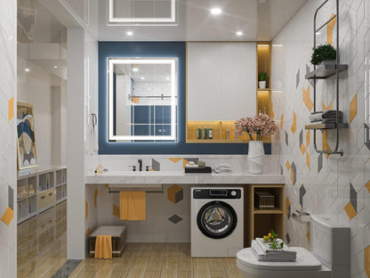 Keonjinn 40 x 24 Inch LED Mirror, Bathroom Mirror with Lights, LED Vanity Mirror, Wall Mounted Anti-Fog Dimmable Lighted Makeup Mirror for Bedroom, IP54 Waterproof (Horizontal/Vertical)