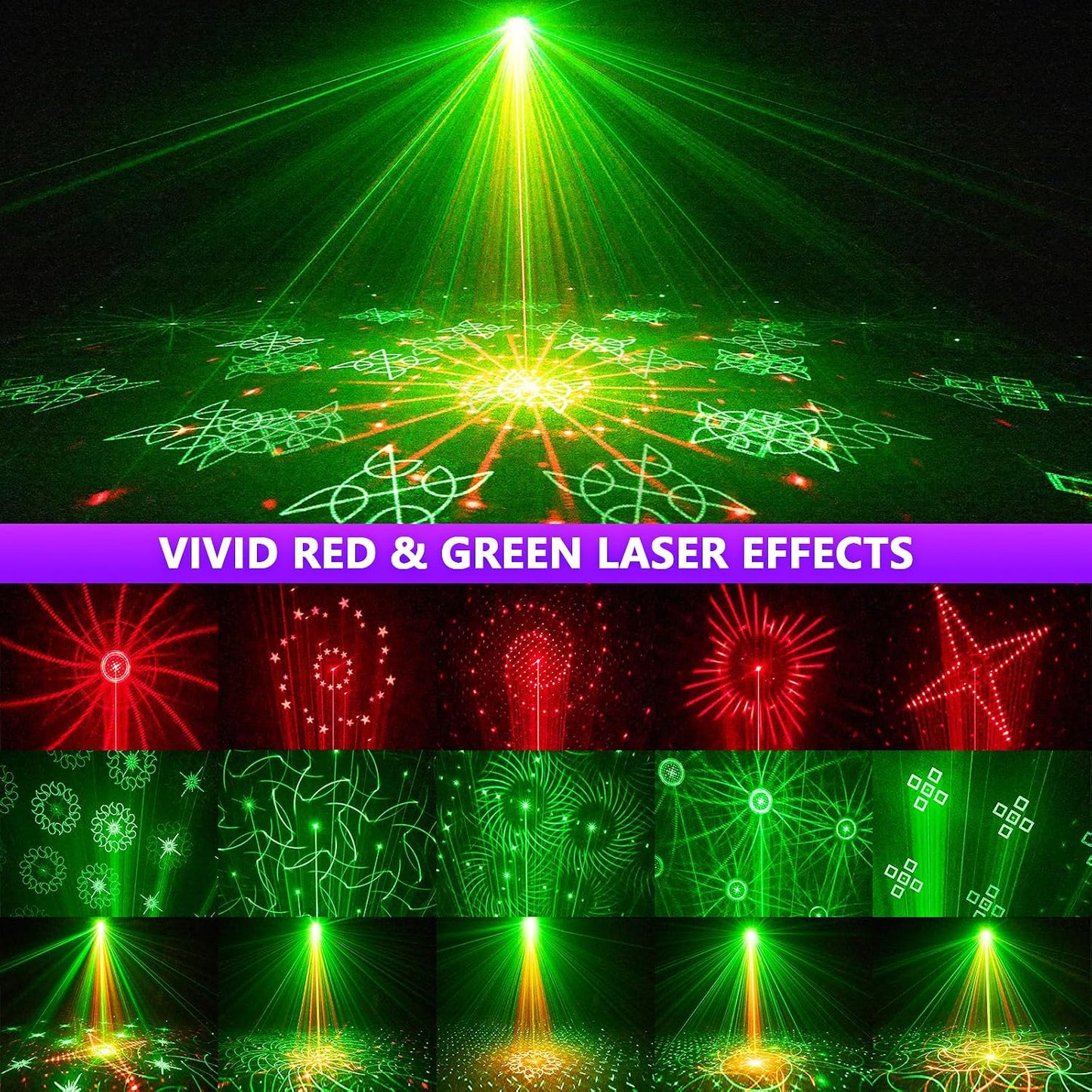 Mini Disco Ball Party Light, 60 Patterns Sound Activated DJ Strobe Lamp with Remote, Red & Green LED Projector, USB Powered Party Favors for Kids Birthday Gift, Home Room Dance Club Decorations