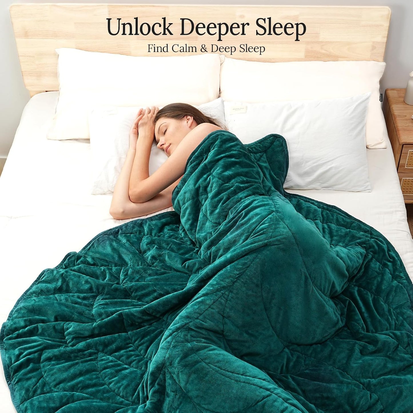 Weighted Blanket for Adults, 20 lbs, 60" x 78" washable Blankets, Green