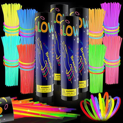 200 PCS Glow Sticks Bulk 8" Glowsticks, Glow Stick Bracelets Necklaces, Glow Party Supplies, Neon Glow Sticks, Glow in the Dark, Glowsticks Party Favors Light-up, Christmas, Easter