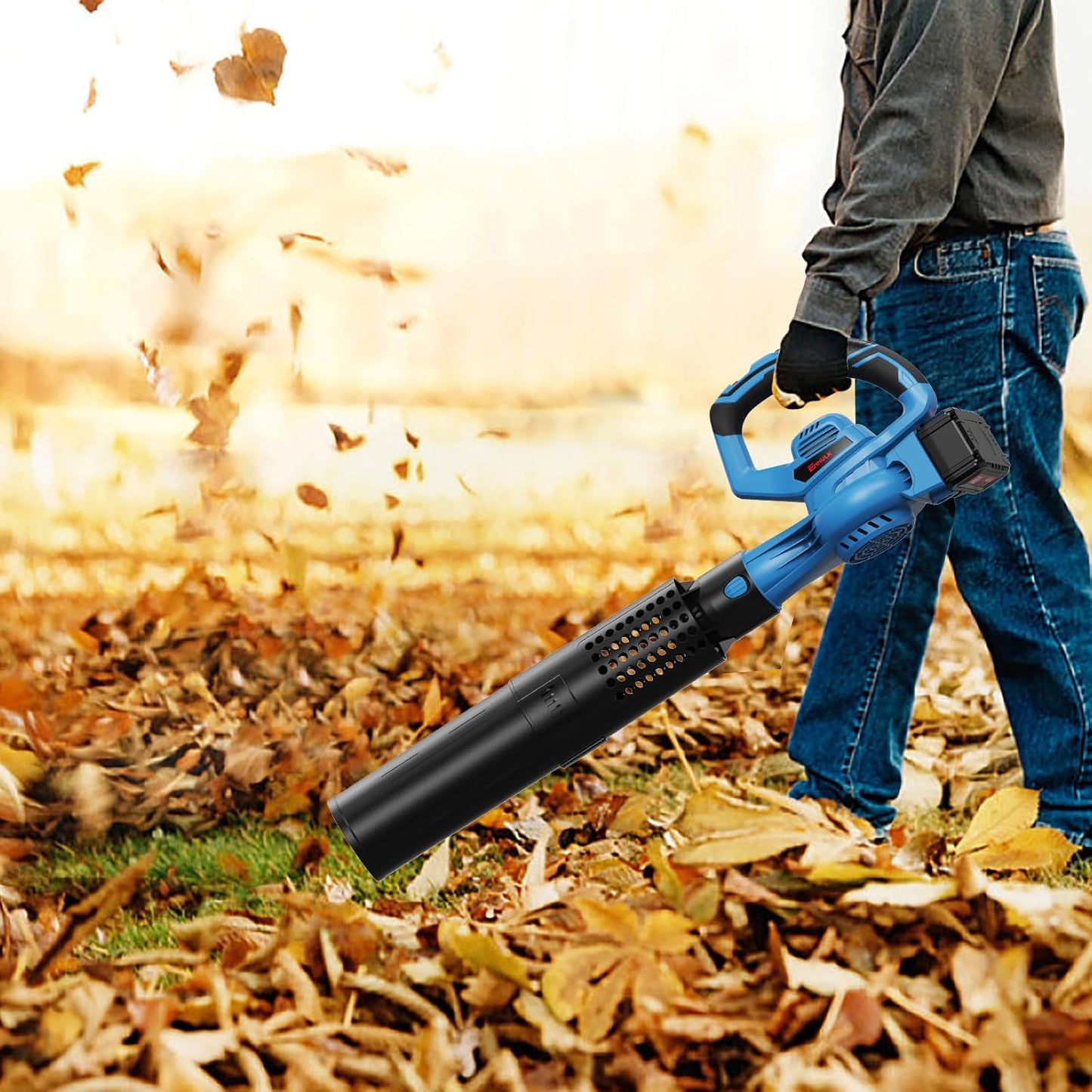 Enhulk 20V 4.0Ah Cordless Leaf Blower,460CFM &190MPH,2-in-1 Battery Powered Leaf Blower,6 Variable Speed,for Blowing Leaves,Debris,Snow and Dust,4.0Ah Battery&Charger Included