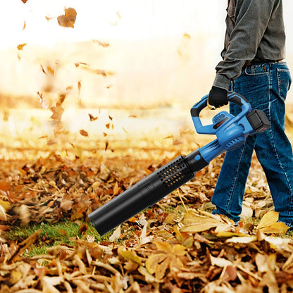 Leaf Blower Cordless,460CFM &190MPH,20V 4.0Ah Upgrade Battery Powered 2-in-1 Leaf Blower(Upgraded),6 Variable Speed,for Blowing Leaves,Debris,Snow and Dust,4.0Ah Battery&Charger Included(Blue)