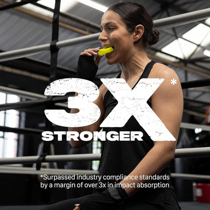 SAFEJAWZ Mouthguard Strapless Slim Fit, Adults and Junior with Case for Boxing, Basketball, Football, MMA, Martial Arts, Hockey and All Contact Sports (Adults (12+ Years), Black)