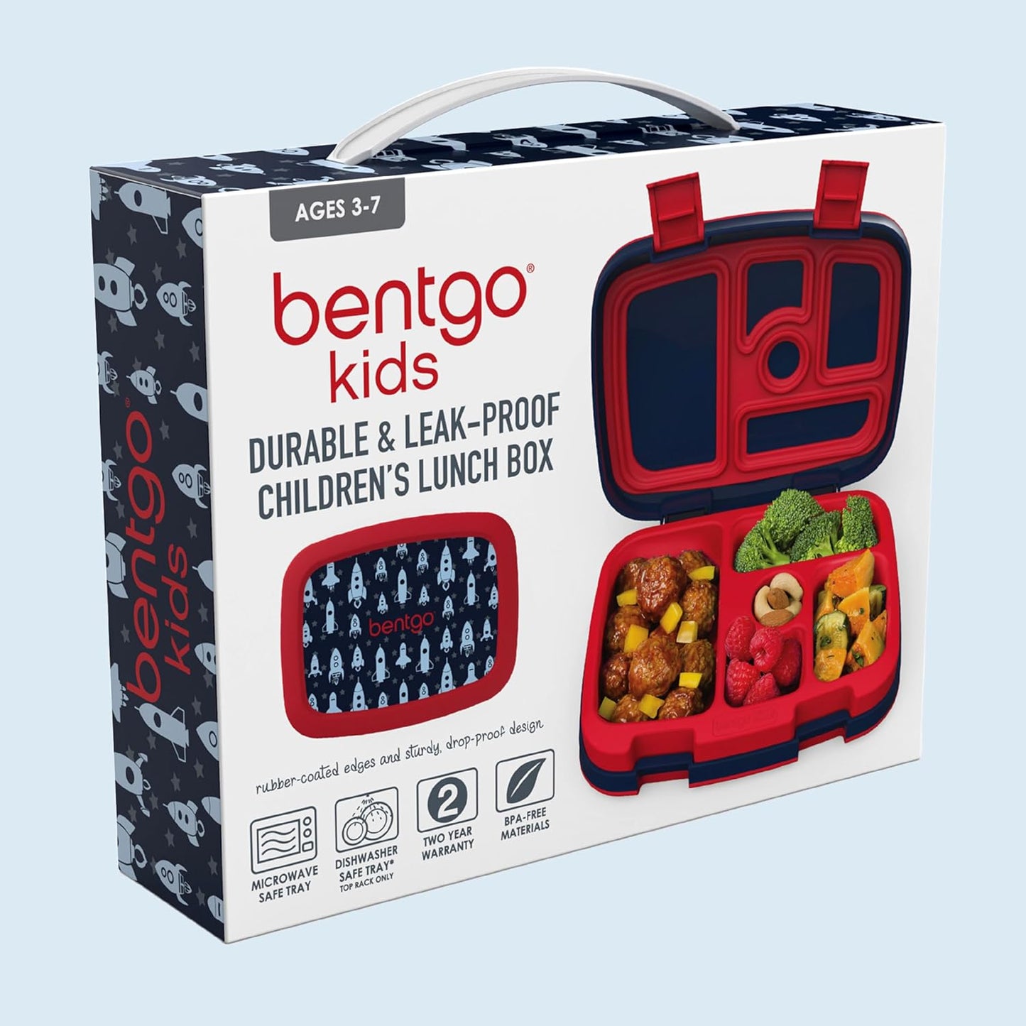 Bentgo Kids Prints (Unicorn) - Leak-Proof, 5-Compartment Bento-Style Kids Lunch Box - Ideal Portion Sizes for Ages 3 to 7 - BPA-Free and Food-Safe Materials