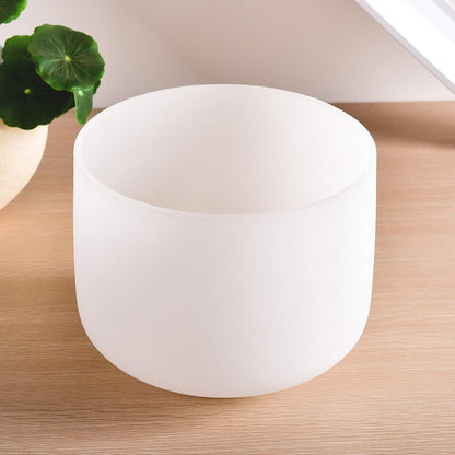 TOPFUND F Note Crystal Singing Bowl Heart Chakra 8 inch with Heavy Duty Carrying Case and Suede Striker