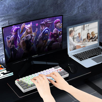 Owpkeenthy Full Size Green Mechanical Gaming Keyboard with Number Pad, Wired 100% Office NKRO Keyboard RGB Backlit 104 Keys with Red Switch for PC Gamer (104 Matcha)