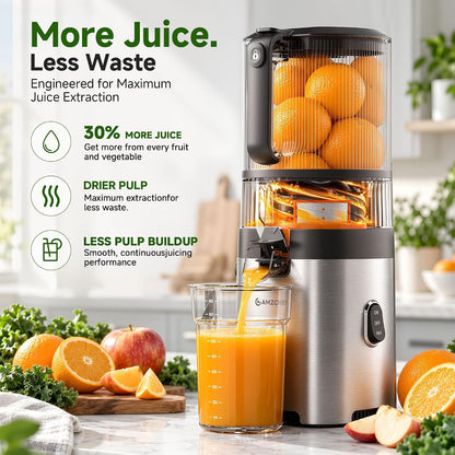 3-in-1 Cold Press Juicer | 600W Motor, Wide Feed Chute and Juice, Nut Milk & Sorbet Maker