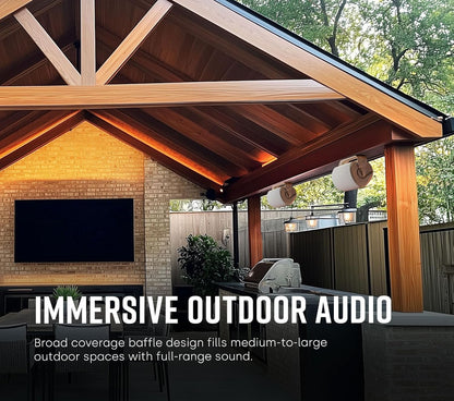 Polk Audio Atrium 6 Outdoor All-Weather Speakers with Bass Reflex Enclosure (Pair, Black), Broad Sound Coverage, Speed-Lock Mounting System